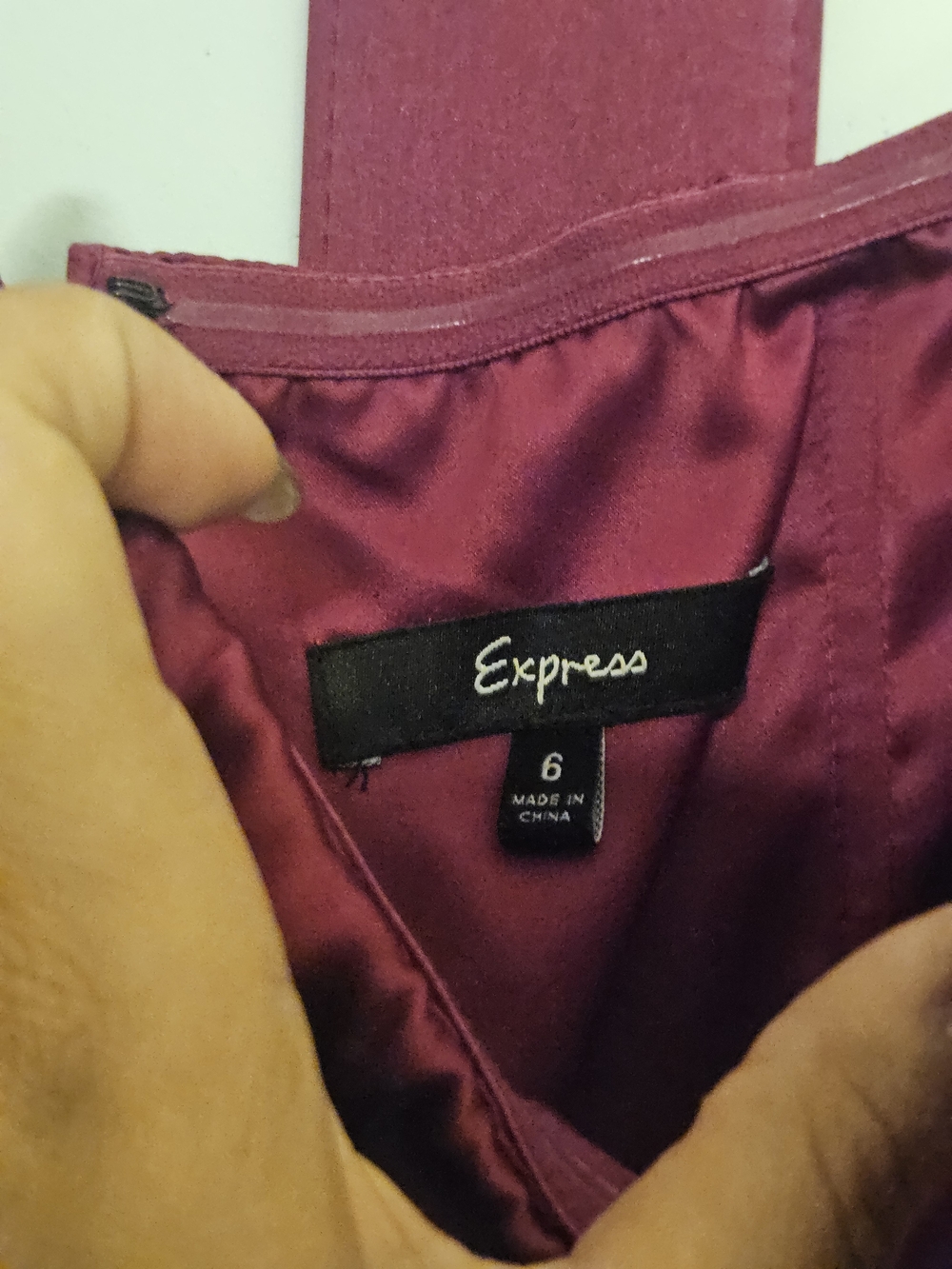 Express Strapless Silk Ruffle Dress In Magenta - Picture 4 of 5